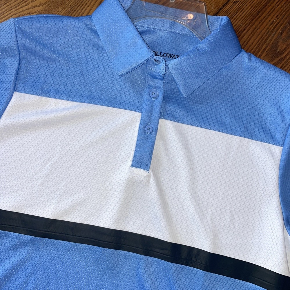 Holloway Ladies Golf Shirt Blue Two Tone
